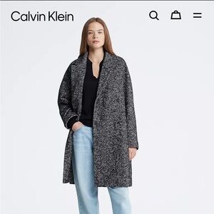 Calvin Klein Structured Herringbone Overcoat